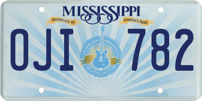 MS license plate OJI782