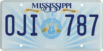 MS license plate OJI787