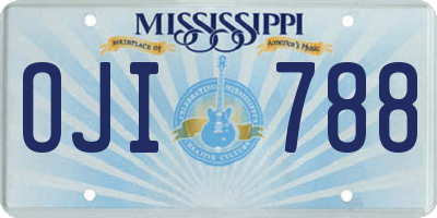 MS license plate OJI788