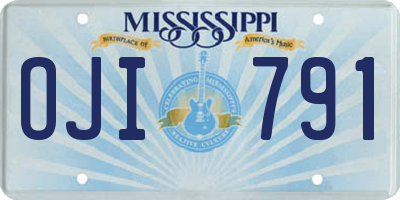 MS license plate OJI791