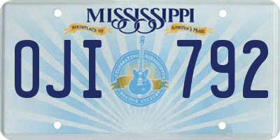 MS license plate OJI792