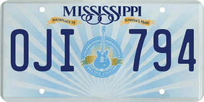 MS license plate OJI794
