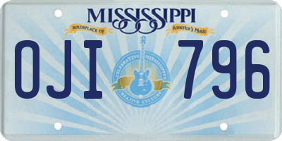 MS license plate OJI796