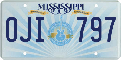MS license plate OJI797