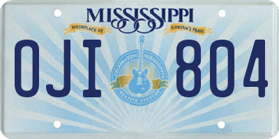 MS license plate OJI804