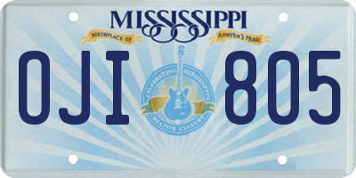 MS license plate OJI805