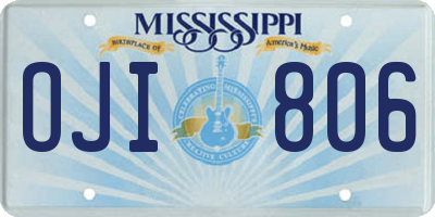 MS license plate OJI806
