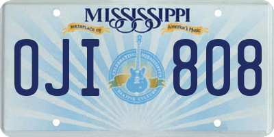 MS license plate OJI808