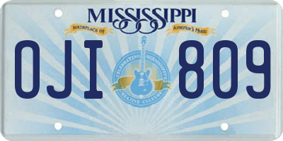 MS license plate OJI809