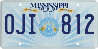 MS license plate OJI812