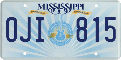 MS license plate OJI815