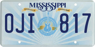 MS license plate OJI817