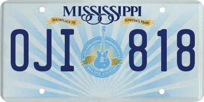 MS license plate OJI818