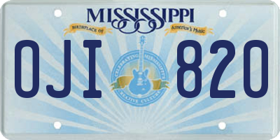 MS license plate OJI820