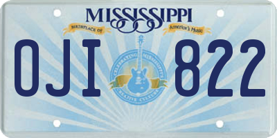 MS license plate OJI822