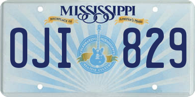 MS license plate OJI829