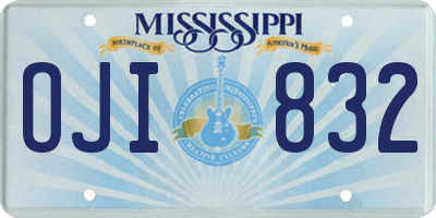 MS license plate OJI832