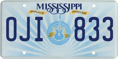 MS license plate OJI833