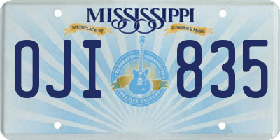MS license plate OJI835