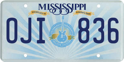 MS license plate OJI836