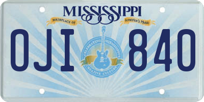 MS license plate OJI840
