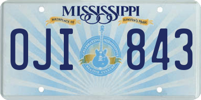 MS license plate OJI843
