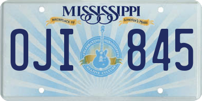 MS license plate OJI845