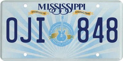 MS license plate OJI848