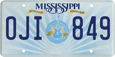 MS license plate OJI849
