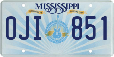MS license plate OJI851
