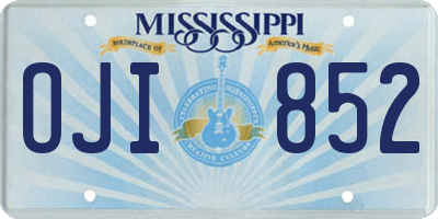 MS license plate OJI852