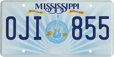 MS license plate OJI855