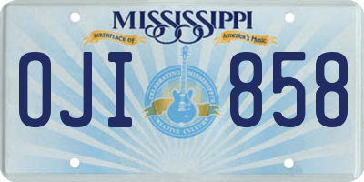 MS license plate OJI858