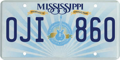 MS license plate OJI860