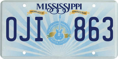 MS license plate OJI863