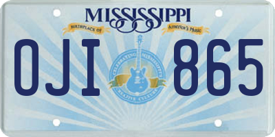MS license plate OJI865