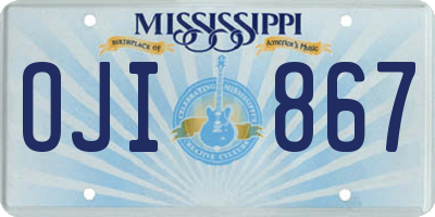 MS license plate OJI867