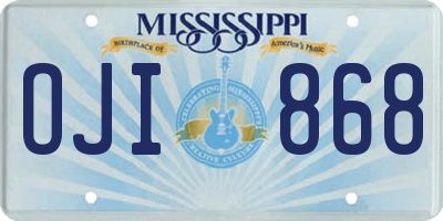 MS license plate OJI868