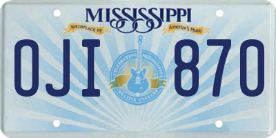 MS license plate OJI870
