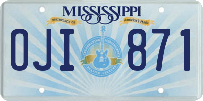 MS license plate OJI871