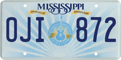 MS license plate OJI872