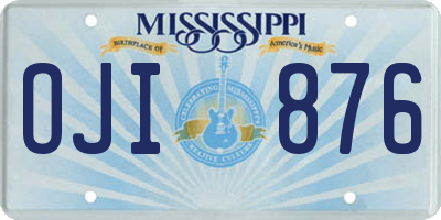 MS license plate OJI876