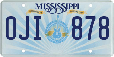 MS license plate OJI878