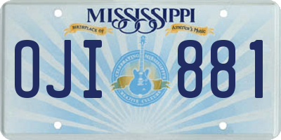 MS license plate OJI881