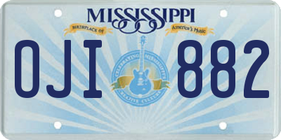 MS license plate OJI882
