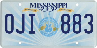 MS license plate OJI883
