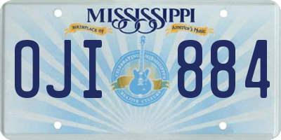 MS license plate OJI884