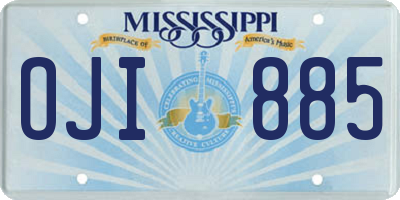 MS license plate OJI885