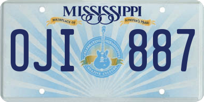 MS license plate OJI887
