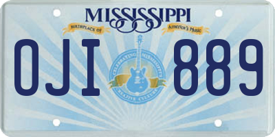 MS license plate OJI889